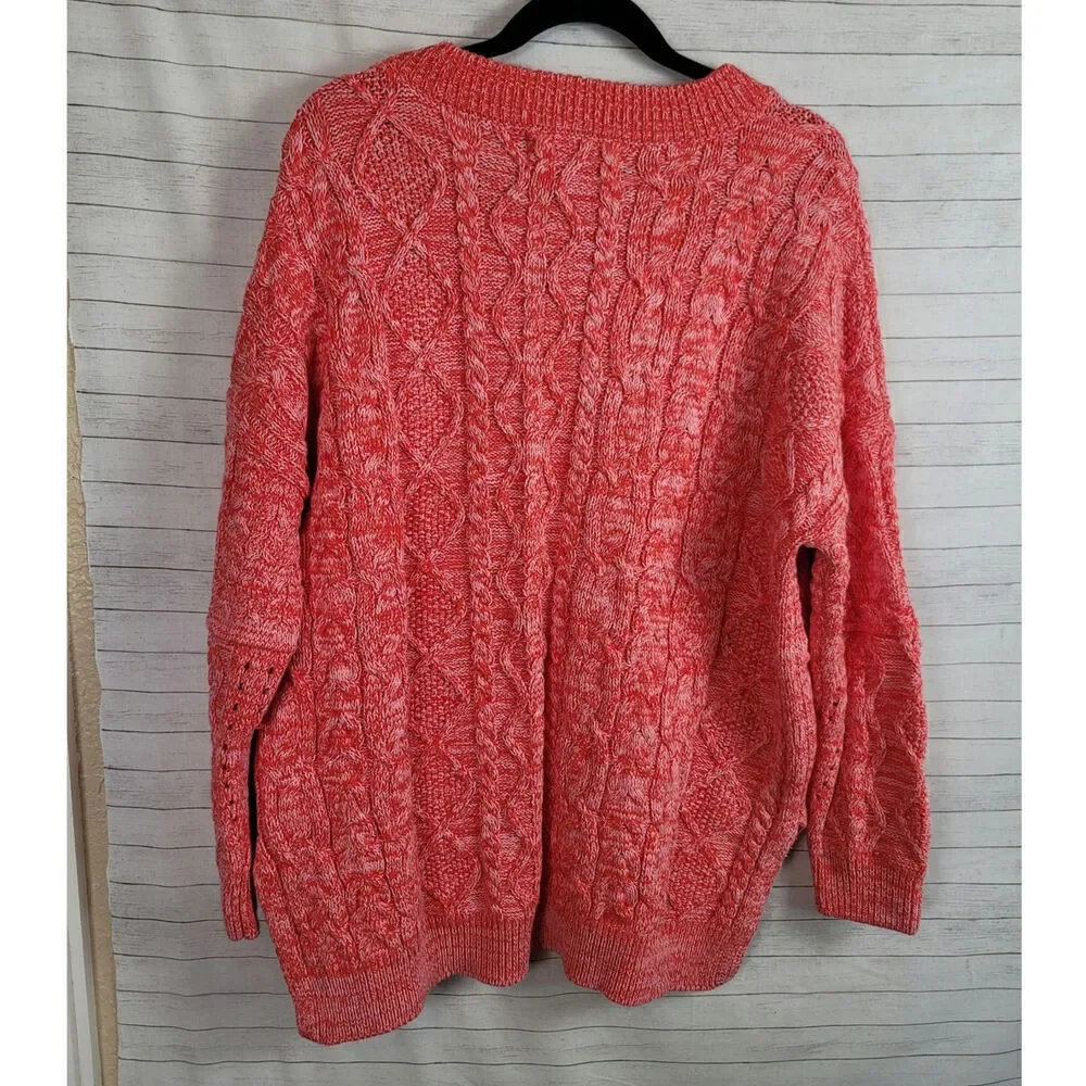 ANTHROPOLOGIE PILCRO JASMINE MIXED CABLE KNIT TUNIC SWEATER, SZ SMALL